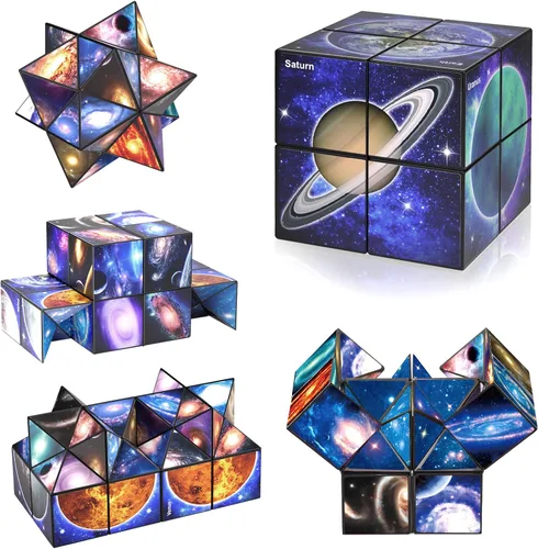 Vista 11 de Star Cube - Juego de cubos mágicos, cubo Yoshimoto 2 en 1 para niños y adultos, juguete para niños y niñas de 8 a 12 años