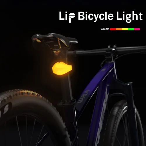 Vista 2 de Volo Mmm - Luces traseras recargables para bicicleta en forma de labio, para montar por la noche, diversión, decoraciones de bicicleta, monopatín