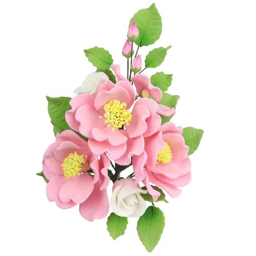 Vista 23 de O'Creme Aerosol de Flor de Masa de Goma, Rosa Blanca 6x8 - Flores Comestibles para Decorar Pasteles - Decoraciones de Flores para Tartas, Caramelos