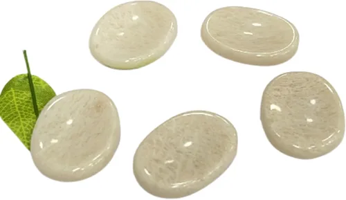 Vista 12 de GEMSCITE 5 piedras preciosas naturales, piedras para la preocupación del pulgar, cristal curativo de reiki, piedra de palma de bolsillo de energía