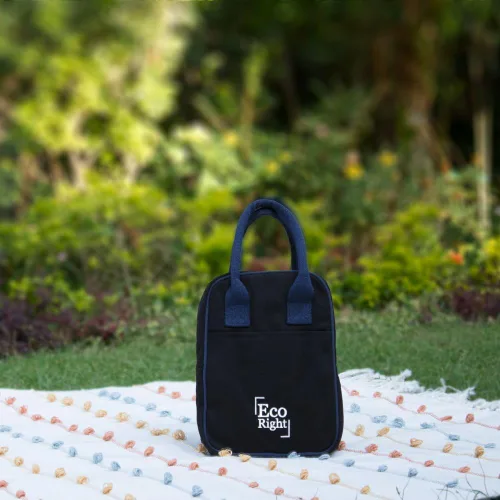Vista 6 de Eco Right - Bolsa de almuerzo aislada para mujer, lonchera de trabajo para hombres, adultos 2-Negro liso