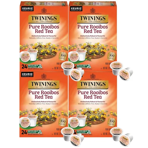 Vista 8 de Twinings World Tea, té Rooibos africano, 24-unidades K-Cups para cafeteras Keurig (Paquete de 2) Sabor natural, ligeramente dulce, naturalmente