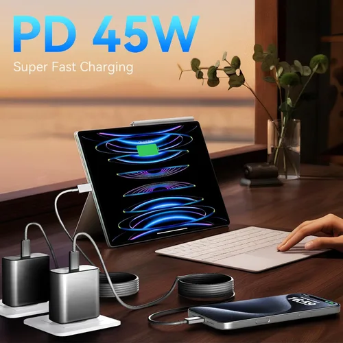 Vista 7 de Cargador para teléfono 17 16 Pro Max de carga rápida, bloque de carga USB C súper rápido de 45 W con cable de carga de 6.6 pies para 17 16 Pro
