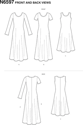 Vista 2 de Newlook New Look Pattern N6597 - Vestido de punto para señoritas, papel, blanco, varios