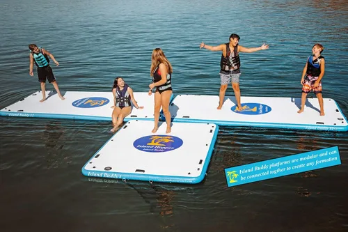 Vista 7 de Island Hopper Island Buddy - Muelle inflable para plataforma de agua