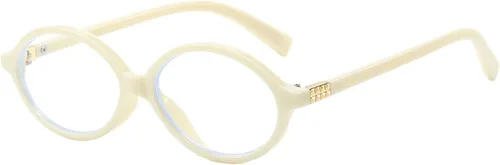 Vista 13 de Onrtry Lentes retro ovalados con bloqueo de luz azul para mujeres y hombres, anteojos falsos nerd redondos sin receta
