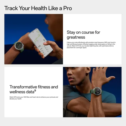 Vista 4 de OnePlus Reloj 2R, 32 GB, monitor de sueño, seguimiento de frecuencia cardíaca, reloj inteligente con información de fitness, batería de 100 horas