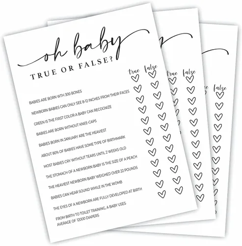 Vista 6 de Tarjetas de juego del alfabeto – Actividad de baby shower y recuerdos de fiesta (paquete de 30) – 5 x 7 pulgadas, estilo minimalista de doble cara