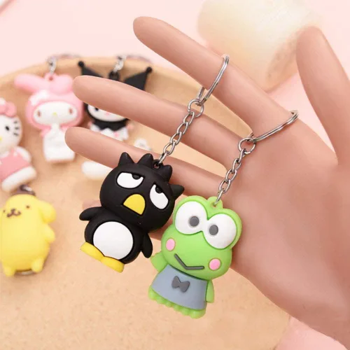 Vista 2 de SLC 7 piezas de llavero de dibujos animados lindo Kuromiii llavero melodyyy figura juguetes llavero colgantes accesorios, Multicolor