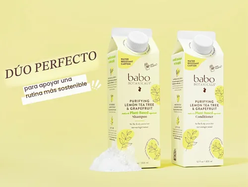 Vista 10 de Babo Botanicals Purifying Lemon Tea Tree & Grapefruit Shampoo + Bundle with Conditioner – For Flat, Oily Prone Hair – Add body & shine - Passion