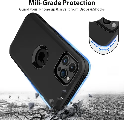 Vista 2 de Jiunai Funda para iPhone 15 Pro, protección contra caídas de alta