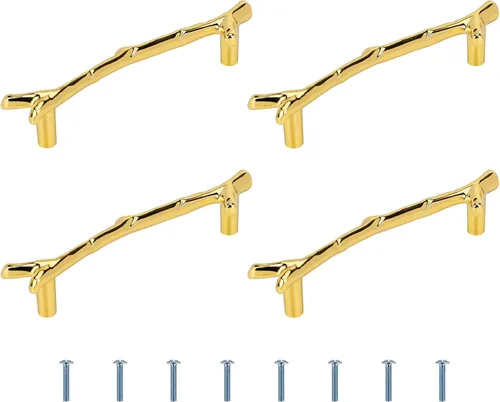 Vista 13 de Gartful Asas para bandeja de resina, paquete de 4 manijas de metal con forma de ramas de 4.724 in con juego de tornillos para molde de silicona