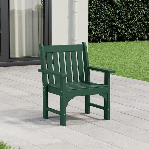 Vista 37 de WestinTrends Malibu Outdoor Patio HDPE Adirondack Silla de comedor para patio, color negro