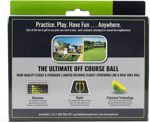 Vista 2 de ALMOSTGOLF Pelotas de golf de espuma de práctica de vuelo limitadas: giro realista, trayectoria y entrenamiento de precisión