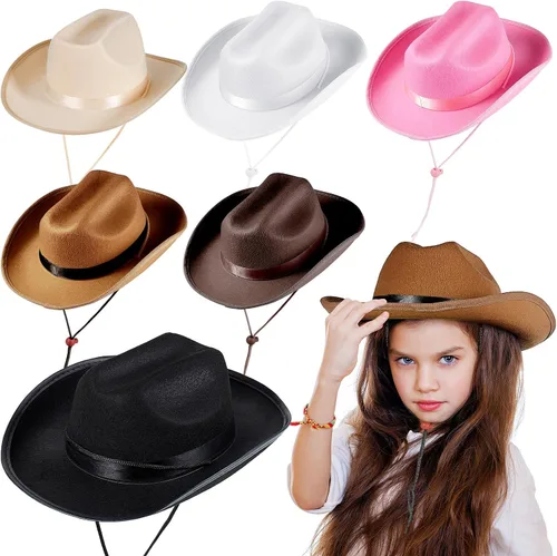 Vista 22 de Hercicy Sombreros de vaquero para niños pequeños, sombrero de vaquera para niños y niñas, accesorios de disfraz de bebé, suministros de fiesta