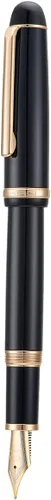 Vista 2 de Jinhao X350 - Pluma estilográfica mediana con convertidor, color negro con clip dorado