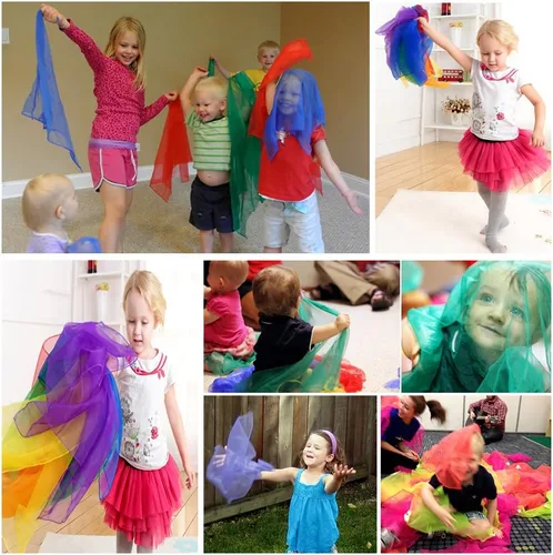 Vista 5 de AIVIAI Bufandas de baile Bufandas de música para niños Movimiento y Malabares 12pcs