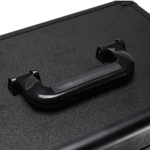 Vista 8 de Karl home estuche de maquillaje 4 en 1, carro de cosméticos rodante, organizador de viaje de gran capacidad con llave, ruedas giratorias 360°
