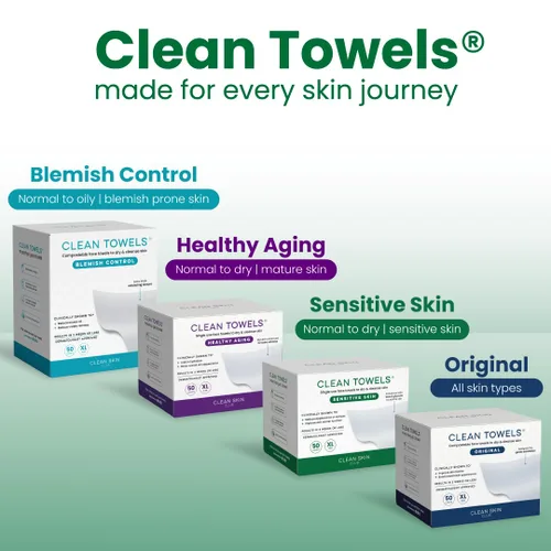 Vista 10 de CLEAN SKIN CLUB Sensitive Skin Clean Towels® XL, toallitas secas desechables ultrasuaves con infusión de aloe y glicerina, XL, 1 paquete
