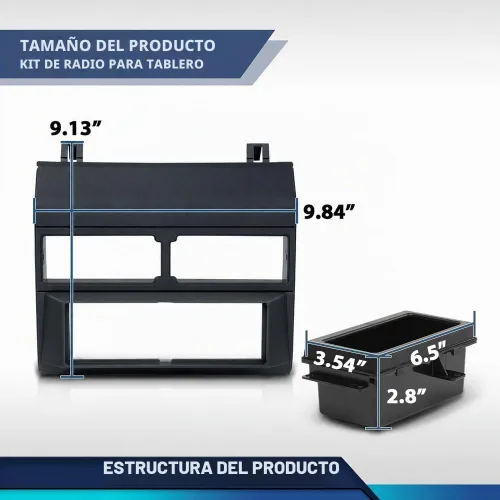 Vista 3 de PIT66 Cubierta de Tablero Kit de Instalación de Tablero Adaptador de Arnés de Cables Compatible con Camiones Chevy GMC 1988-1994 Cubierta de Tablero
