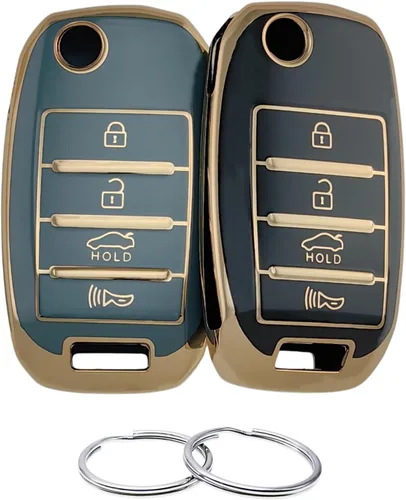 Vista 6 de REPROTECTING Funda para llavero de TPU Compatible con Hyundai Accent Elantra Genesis Sonata Kia Forte Forte5 Optima Rio Rondo Sorento Sedona Soul