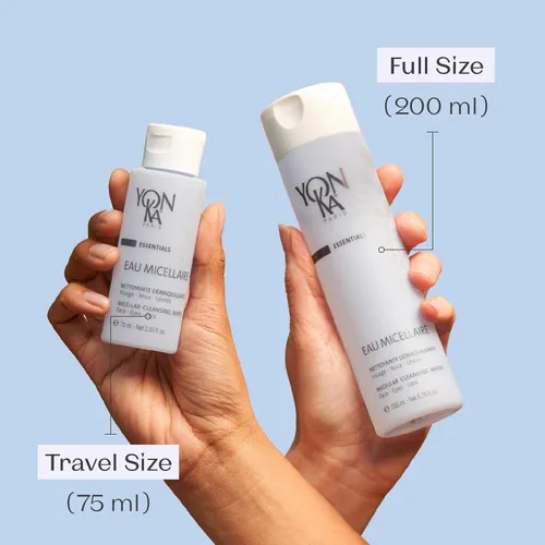 Vista 4 de Yonka Eau Micellaire Travel Size Agua micelar y desmaquillante limpiador Lavado facial suave con rosa y manzanilla para eliminar impurezas e