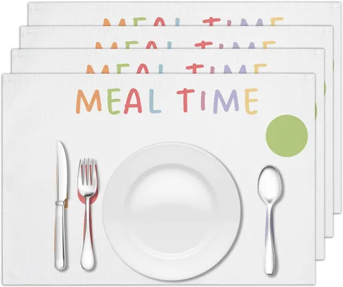 Vista 8 de Juego de 4 manteles individuales del alfabeto de animales para mesa de comedor, manteles individuales antideslizantes resistentes al calor, manteles