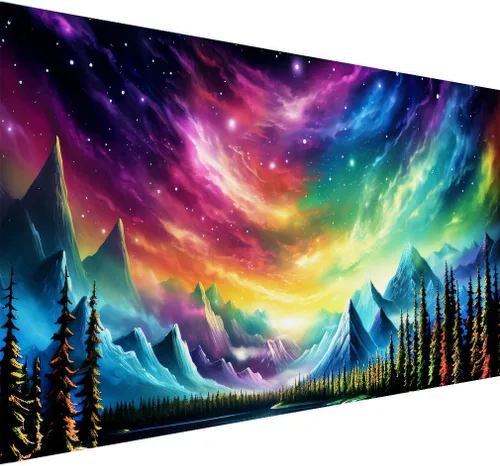 Vista 22 de ijbnhd Castillo de pintura de diamante 5D, kits de pintura de diamantes grandes para adultos, cielo estrellado de bricolaje, taladro completo