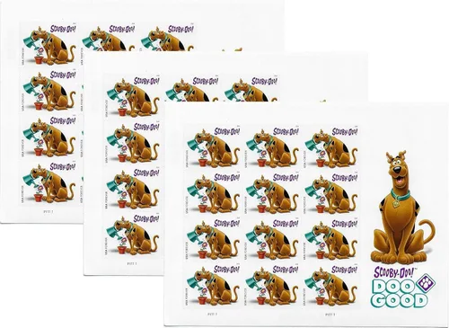 Vista 4 de USPS Scooby-Doo! Panel de 12 sellos de primera clase para siempre Scott 5299