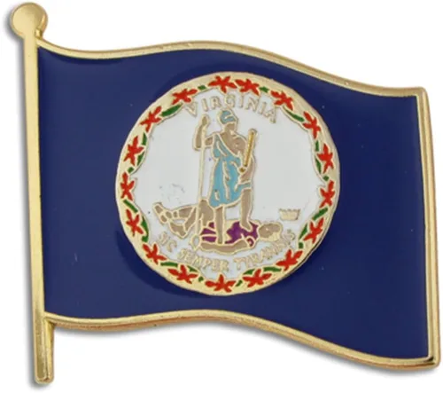 Vista 4 de PinMart Pin de solapa esmaltado con bandera del estado de EE. UU Chapado en oro de Alabama