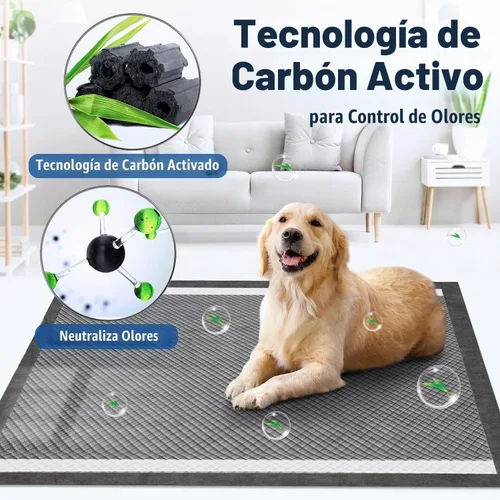Vista 6 de Gimars - Almohadillas de carbón para orina de perros con control de olores 4XL, extragrandes de 36 x 36 pulgadas, 9 capas extra absorbentes, a