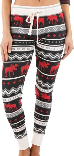 Vista 7 de Lazy One Leggings y camisetas para mujer, pijamas separados, ropa de descanso acogedora para mujer Leggings de pijama para mujer Bear Hug Rosa-Rojo