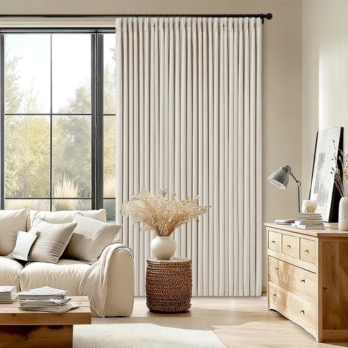 Vista 134 de Juego de 2 paneles de cortinas plisadas negras de 80 pulgadas para sala de estar, cortinas plisadas de lino con forro de 80 pulgadas de largo, 100%