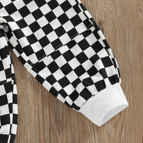 Vista 6 de Pantalones deportivos de algodón con estampado a cuadros para bebés y niñas pequeños