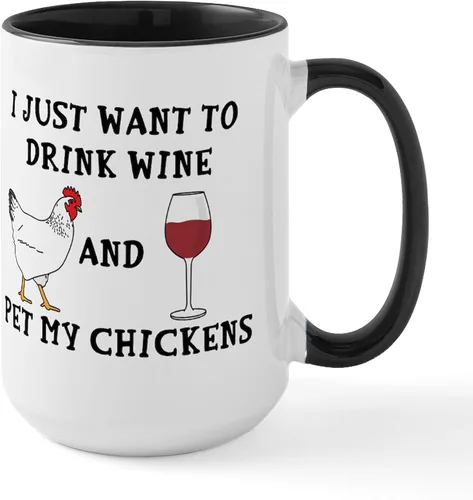Vista 8 de CafePress Backyard Chicken Whisperer Mugs Taza de café de cerámica de 15 oz (15.0 fl oz)