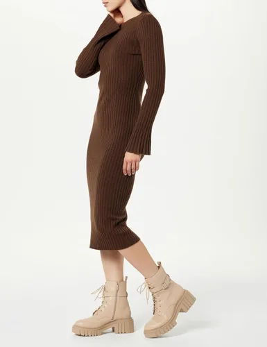 Vista 4 de The Drop Vestido tipo suéter acanalado con mangas acampanadas Fernanda para mujer