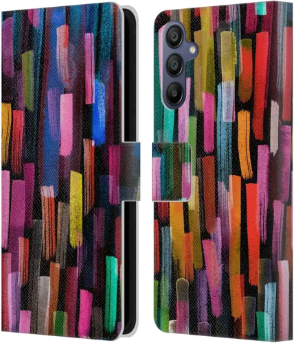 Vista 248 de Head Case Designs Officially Licensed Ninola Brushstrokes Black Summer Patterns Leather Wallet Case Compatible with Samsung Galaxy A07 4G