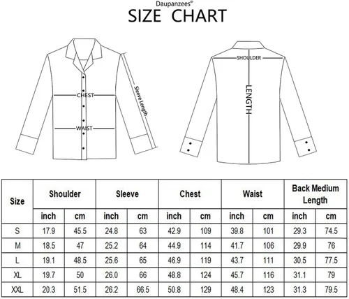 Vista 7 de Daupanzees Camisa de vestir con estampado de lujo de manga larga para hombre