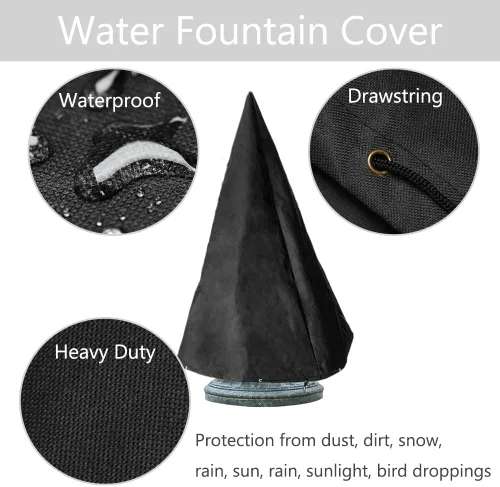 Vista 3 de Funda para fuente de agua al aire libre para invierno, impermeable, resistente, 600D, protector de muebles de patio, accesorios anticongelantes