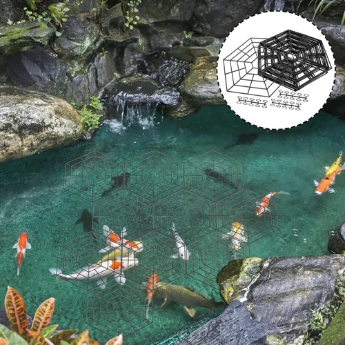 Vista 5 de DOITOOL Red de protección de peces de 10.55 x 10.35 pulgadas para jardines acuáticos al aire libre y estanques, cubierta de red de peces Koi