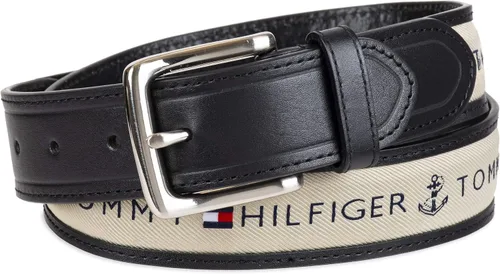 Vista 2 de Tommy Hilfiger mens Fabric Inlay Casual Belt With Classic Harness Buckle
