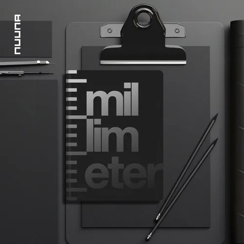 Vista 6 de Nuuna Graphic L "Millimeter" - Cuaderno de cuero liso con tapa blindada, color negro