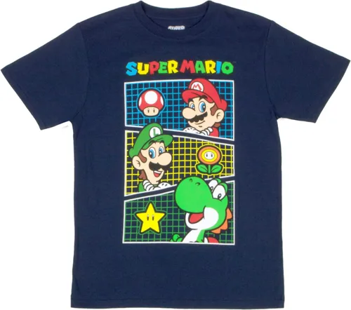 Vista 4 de Nintendo Super Mario Boys T-Shirts 3-Pack, Super Mario Bros Characters 3-Pack of Tees for Boys Bundle Set
