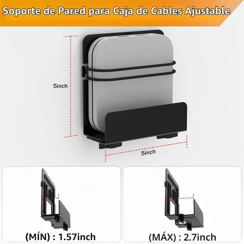 Vista 2 de Soporte de caja de cable, soporte para módem, soporte de pared ajustable