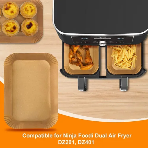Vista 4 de Forros desechables para freidora de aire Ninja Dual, 8.6 x 5.5