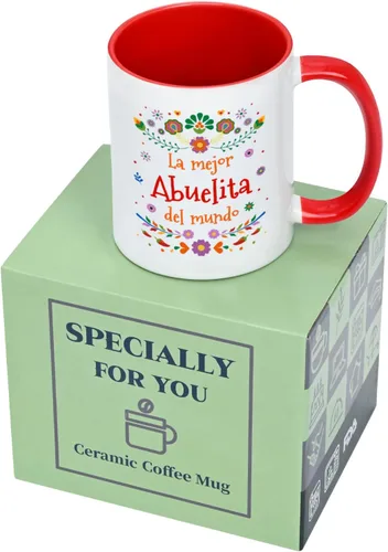 Vista 8 de YHRJWN Taza de café Abuela La Mejor Abuelita Del Mundo, regalo para la abuela en español para el día de la madre, cumpleaños, Navidad, regalo