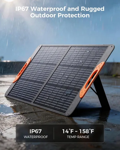 Vista 6 de ZOUPW Panel solar portátil de 100 W para estación de energía, 23.5% de eficiencia, cargador solar plegable mono para Jackery 300/Ecoflow