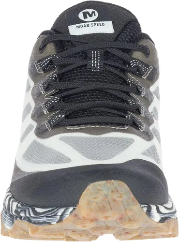 Vista 4 de Merrell Moab Speed Solution Dye - Zapatos de senderismo para hombre color negro y blanco