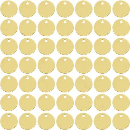 Vista 12 de Shapenty Dijes pequeños y redondos de acero inoxidable para estampado en blanco, mini discos para pulseras, aretes, collares, dijes, joyería