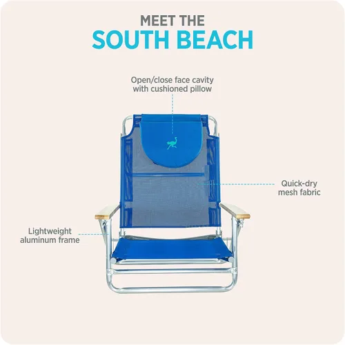 Vista 7 de Ostrich SBSC-1016B South Beach Silla de arena, azul